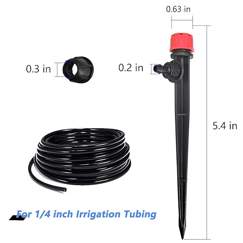 Miniatura 10 de ZHZHLED 50 emisores de riego por goteo con cerradura, goteros ajustables de riego de flujo de agua de 360 grados para tubos de riego por goteo de 14
