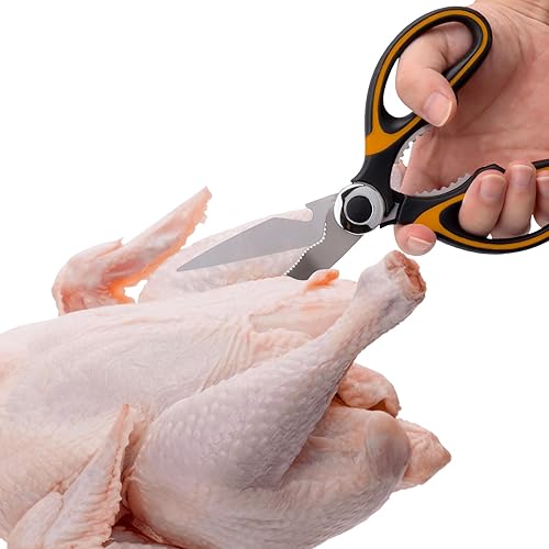 Miniatura 6 de Tijeras de cocina, paquete de 2 tijeras de cocina resistentes, tijeras de carne aptas para lavavajillas, tijeras de cocina para uso general para