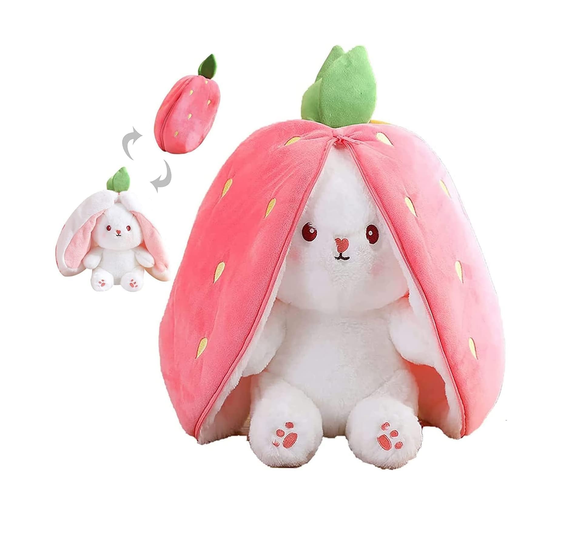 ADDY TOYS Reversible Zipper Bunny Rabbit Plush Soft Toy – 40 CM Pink & White, Cuddly Stuffed Animal, Perfect for Kids Room Decor, Cozy Playtime, Gift Idea, Hugable Plush Toy, Adorable Design (B0DDV1D51F) Amazon Price History, Amazon Price Tracker
