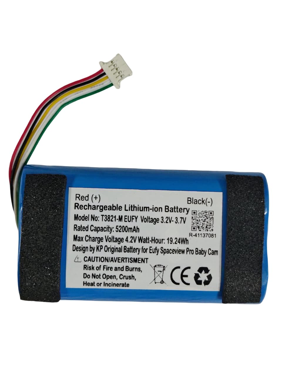 KP Original 3.7V 5200mAh Battery Replacement for Spaceview Pro Baby cam T8321-M Eufy PT18650-SP PCM5200 (5 Pin Wire)-image-19