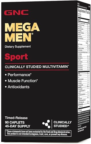 GNC Mega Men Sport - Multivitamínico diario para rendimiento función muscular y salud general 90 unidades