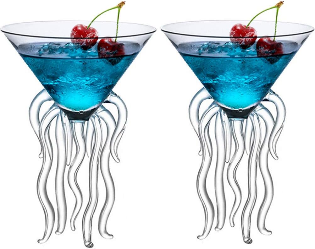 GAOGAO Octopus Cocktail Glass Creative Drinkware Bar Goblet Tools Snifters (Huge 2 Transparent)