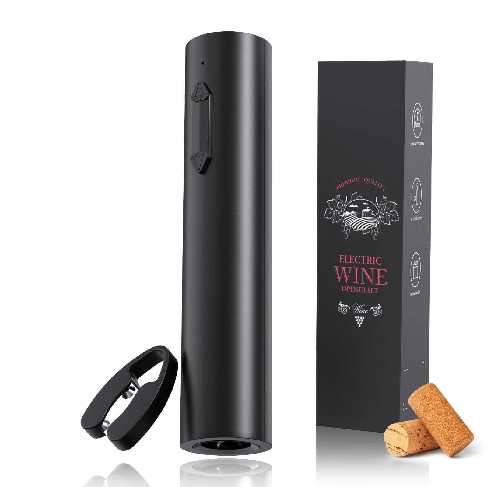Marchpower Cavatappi Elettrico Ricaricabile 2 in 1 Apribottiglie con Taglierino per Vino