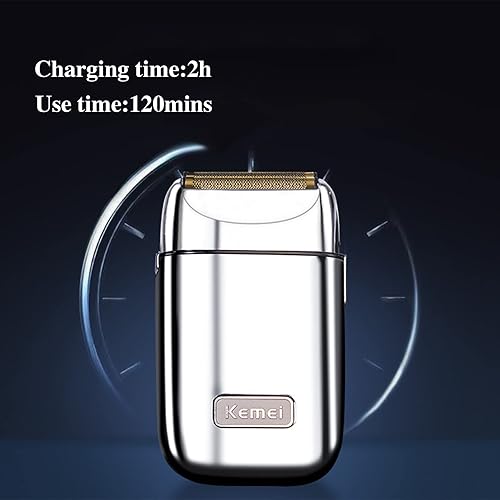 Miniatura 10 de KEMEI Maquinillas de afeitar eléctricas para hombres, maquinilla de afeitar eléctrica inalámbrica profesional de titanio de litio, recortadora de