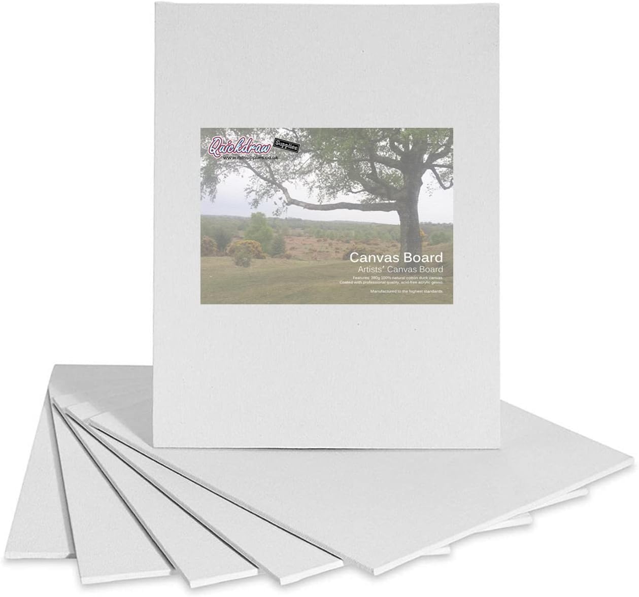 (Pack of 3) Blank Canvas Panels Boards 100% Cotton for Acrylic & Oil Painting (40 x 40cm)