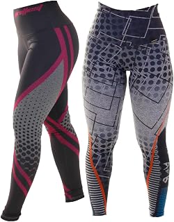 Kit com 2 Leggings Mescla Sublimadas Cintura Alta Suplex