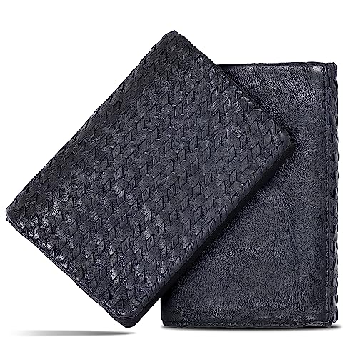 Image of Real Leather Women Wallet Leather with RFID Blocking -Trifold Card Holder Designer Ladies Clutch with ID Window Wallets