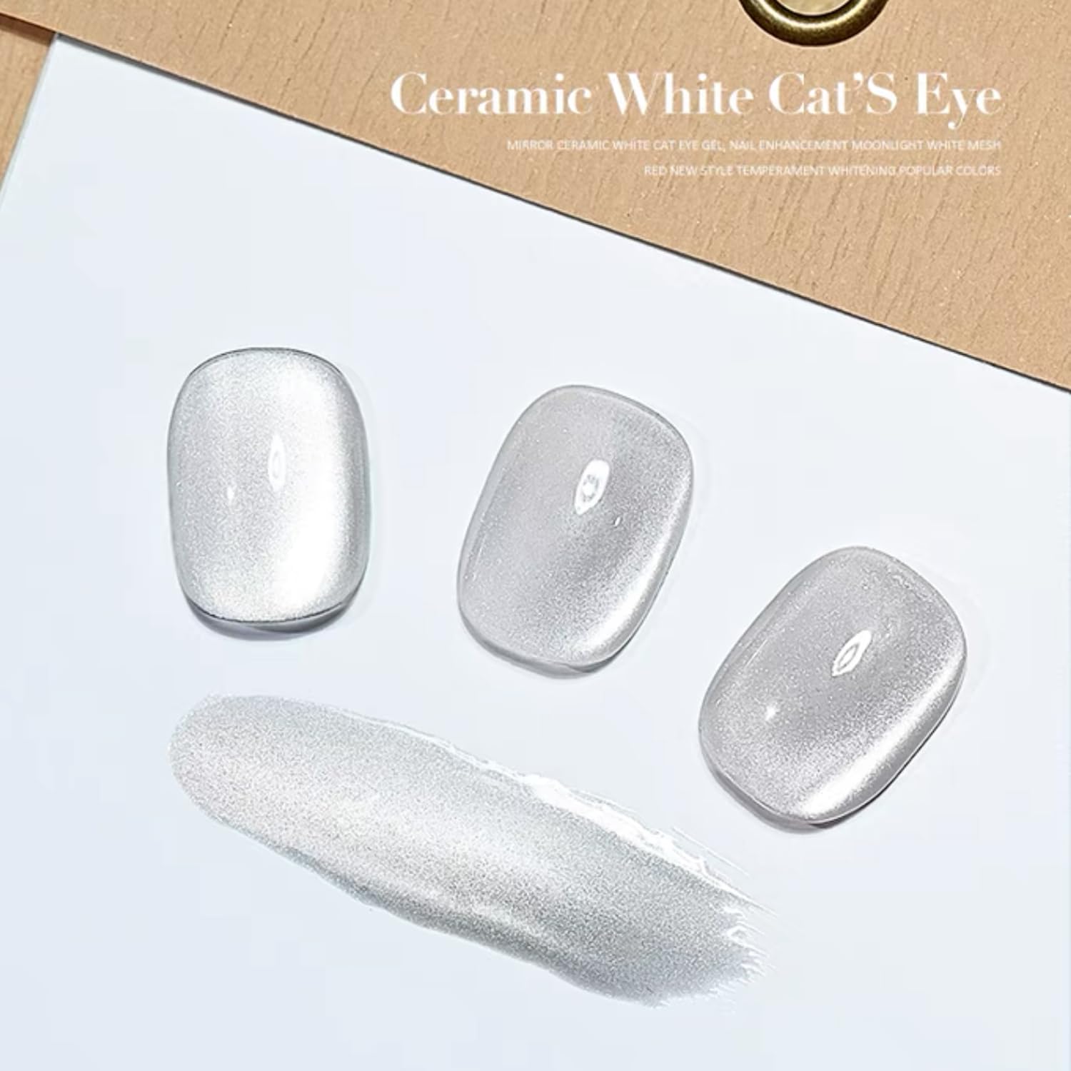 Vishine Vernis Gel Effet Œil de Chat – 16ml Gel Magnétique Holographique Pailleté, Gel UV Réfléchissant Translucide pour Nail Art, Poussière d’Argent (H003)