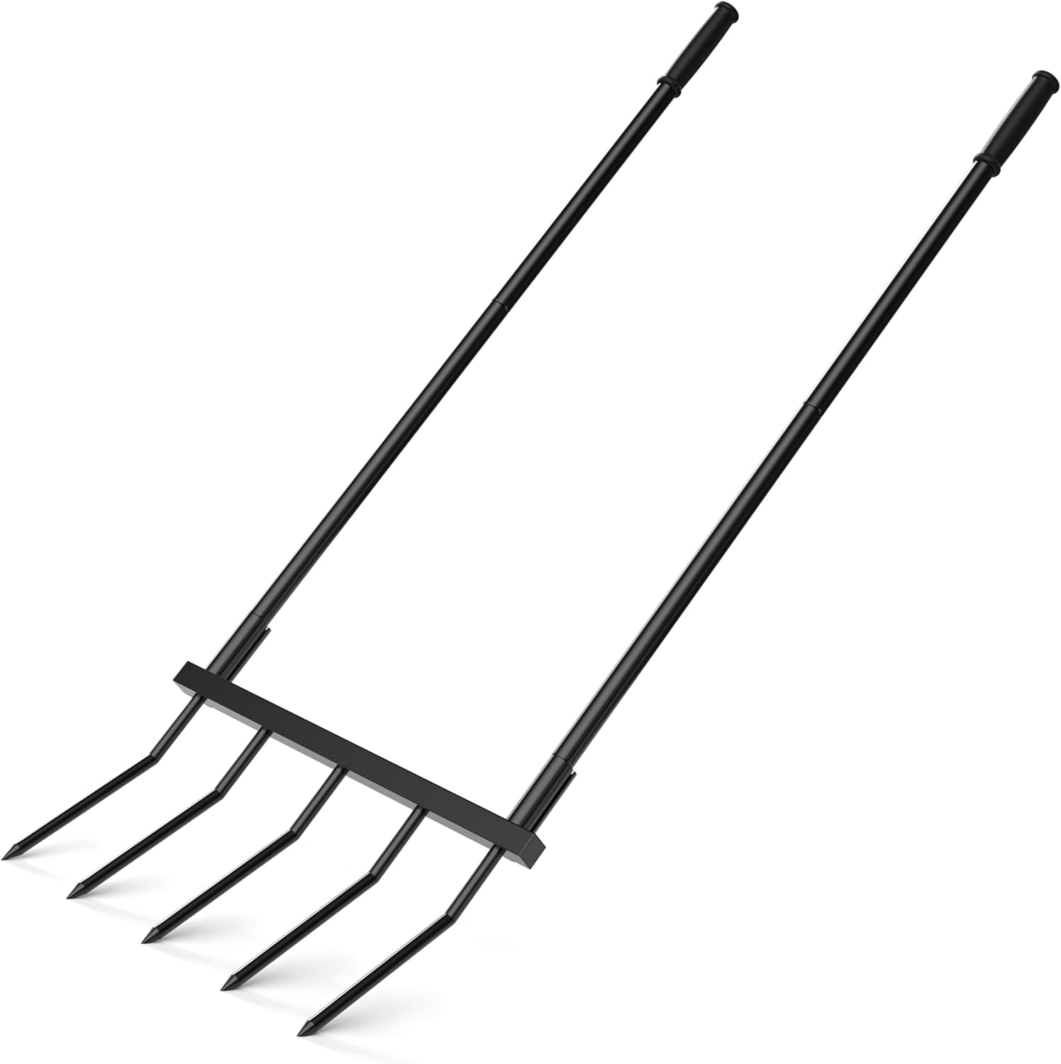 Broadfork – Herramienta de jardín resistente, tenedor de 5 dientes anchos para jardinería, tenedor de jardín en forma de U para aflojar el suelo,