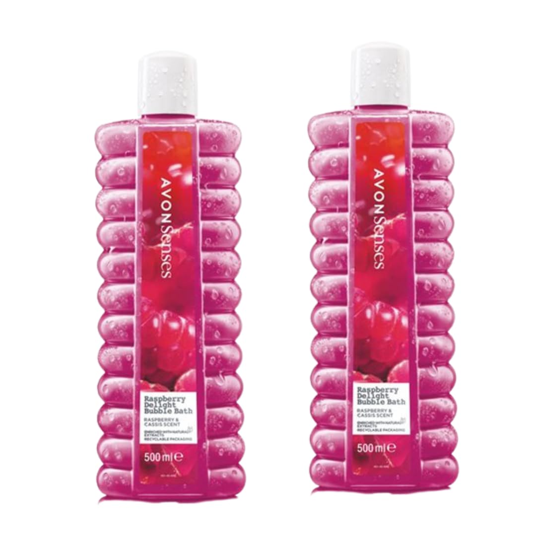 Raspberry Delights Bubble Bath, Good Luxury Bubble Bath for Women 2 X 500ml, Infused with The Scent of Raspberry and Cassis, Enjoy a Relaxing Bath Soak