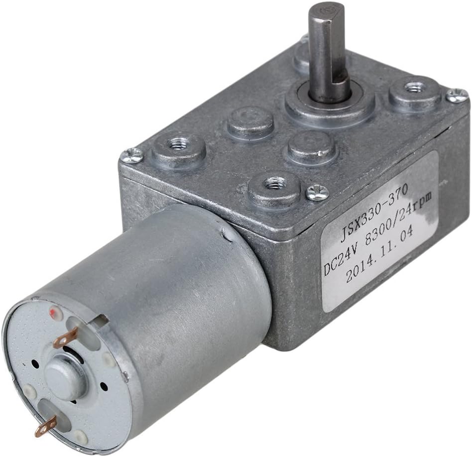 Ewead, DC 24V 24RPM Square High Torque Turbo Worm Geared Motor Right