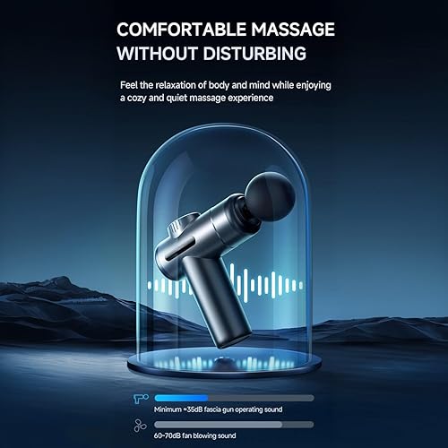 Miniatura 6 de Pistola de masaje muscular portátil de tejido profundo Masajeador de percusión de mano de 99 velocidades con pantalla LCD, motor silencioso, 6