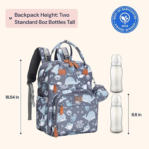 Miniatura 2 de BabbleRoo - Mochila para pañales - Bolso de viaje con artículos esenciales para bebés - Bolso de pañales multifuncional resistente al agua, bolso de