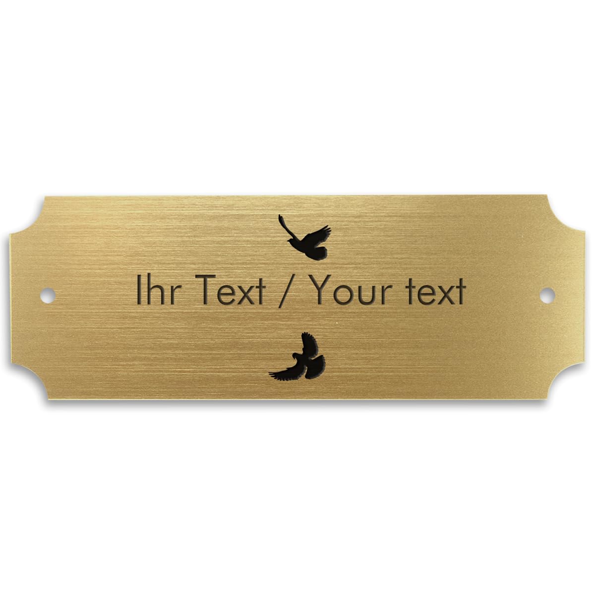 Personalised Brass Effect Door Plaque with Engraving - Gold Metallic Acrylic Plaque 100 x 36 mm Rectangle Name Plaque