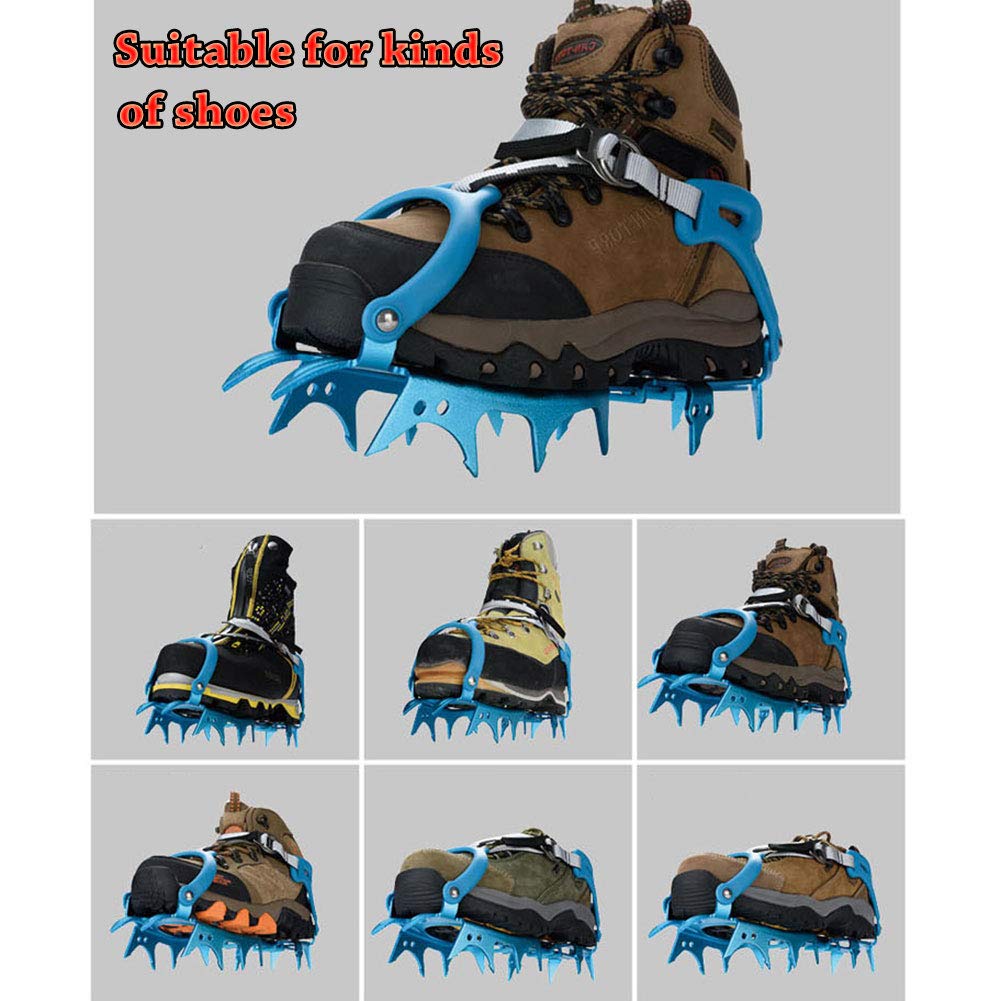 Tentock Outdoor Crampons à Griffes à 14 Dents pour Bottes de Marche - Crampons en Alliage D'aluminium pour Escalade en Montagne