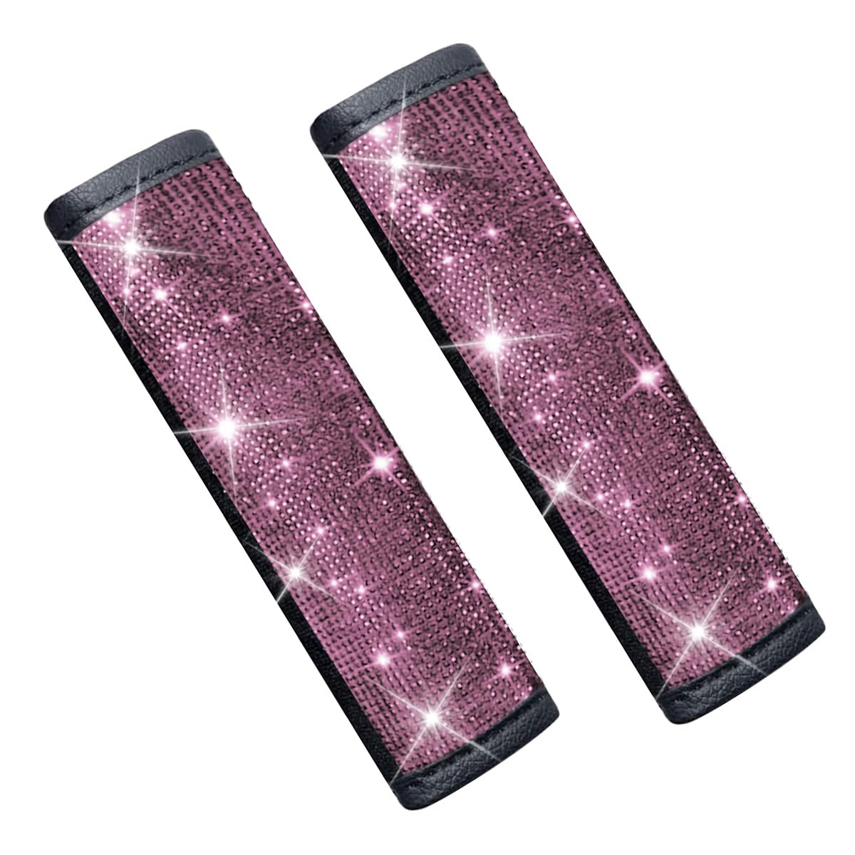 2 almohadillas brillantes para cinturón de seguridad de automóvil, cojín para cinturón de seguridad de automóvil, funda de correa de asiento de vehículo para mujer, accesorios de decoración