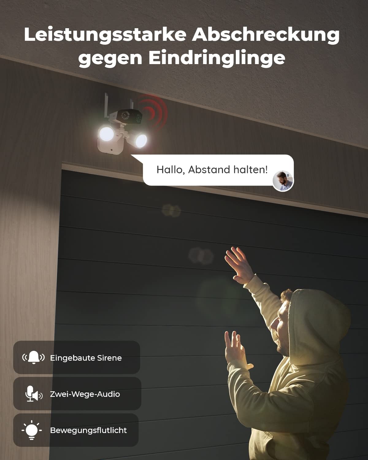 Reolink 4K Floodlight Überwachungskamera, 180° Weitwinkel, 2,4/5 GHz WLAN | Kamera Outdoor mit Smarte Beleuchtung, Personen-/Fahrzeug-/Tiererkennung, IP67, Wired Außenkamera, Duo Floodlight WiFi