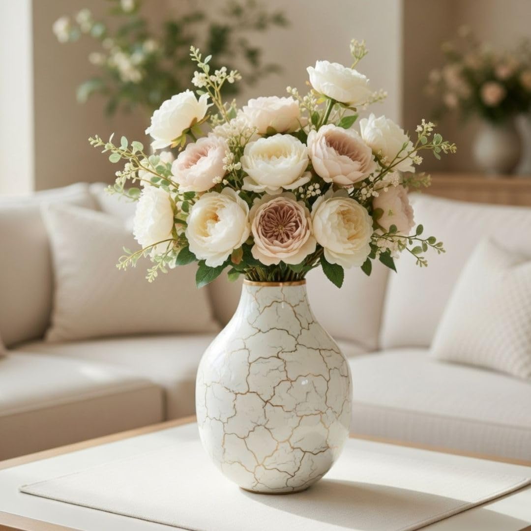 BEHOMA Gold Metal Vase - Elegant Home Decor -10
