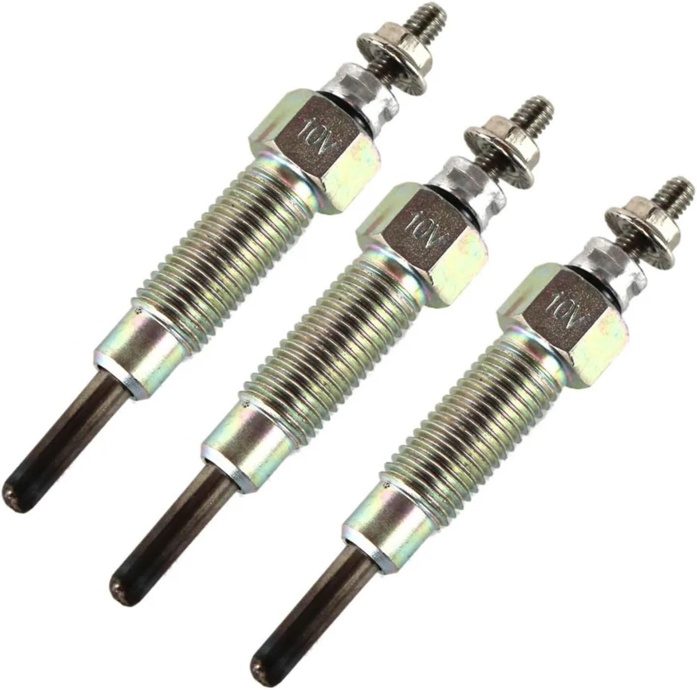 Diesel Glow Plug Compatible With Hitachi For EX29 EX30 EX32 EX35 EX36 3LD1 3LB1 1995-2022 For EX40U EX50U EX50UNA EX55UR-3 4LB1 4LE1 1998-2021 8971065494 Glow Plugs(3pcs)(3pcs)