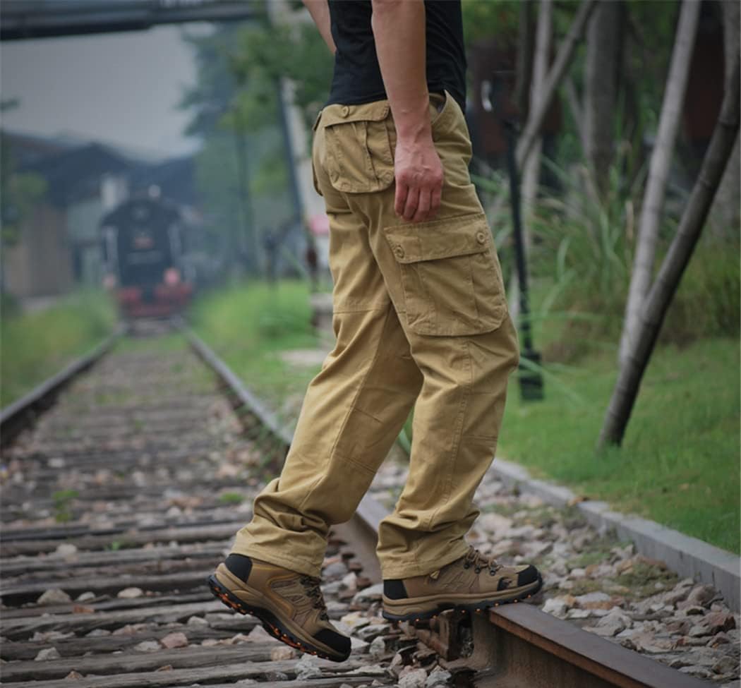 Mens Tactical Cargo Pants, Loose Casual Trousers, Army Military Pants for Men