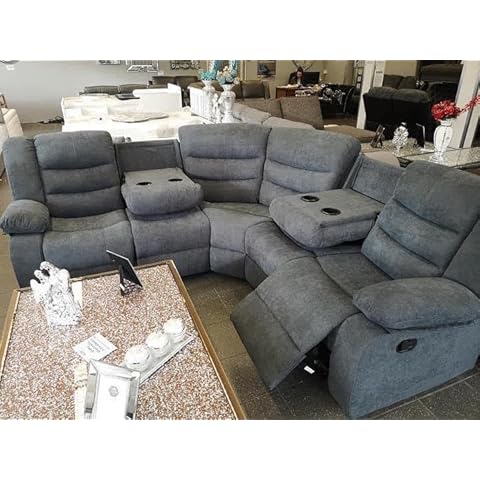 MNS Sorrento Fabric Corner Sofa with Recliners Cover