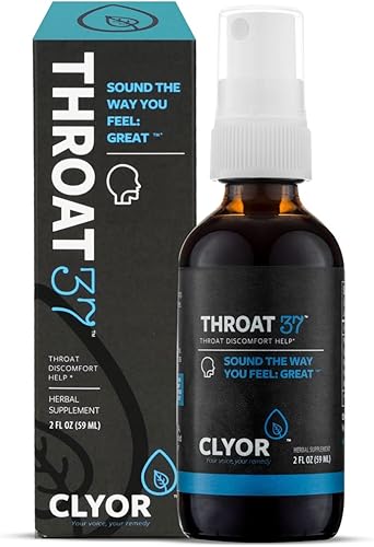 CLYOR THROAT37 - Spray natural para aliviar el dolor de garganta - Cura el dolor de garganta rápidamente - Suplemento de hierbas naturales