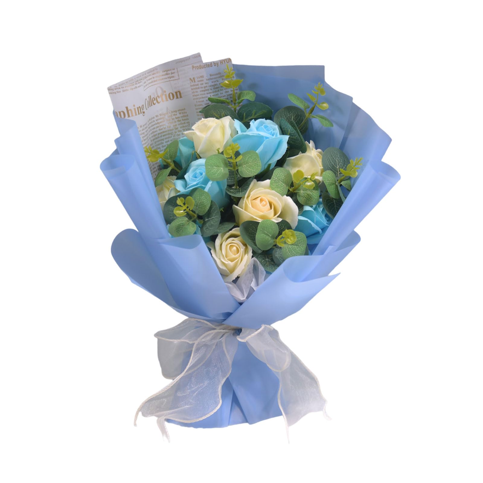 Hsioluted Artificial Rose Flowers Soap Petals Bouquets Valentines Day, Soap Petals Flower Bouquets Room Decoration Mother ' s Gift