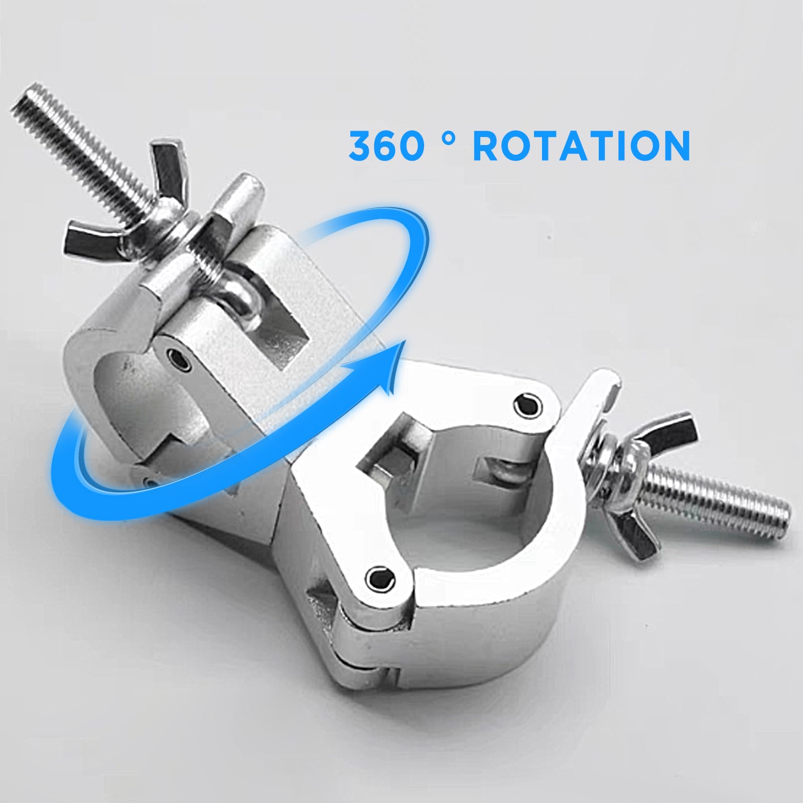 WECAN Aluminium C-Klemme verstellbar 30-35 mm für Moving-Head-Beleuchtung 4er-Pack silberfarben