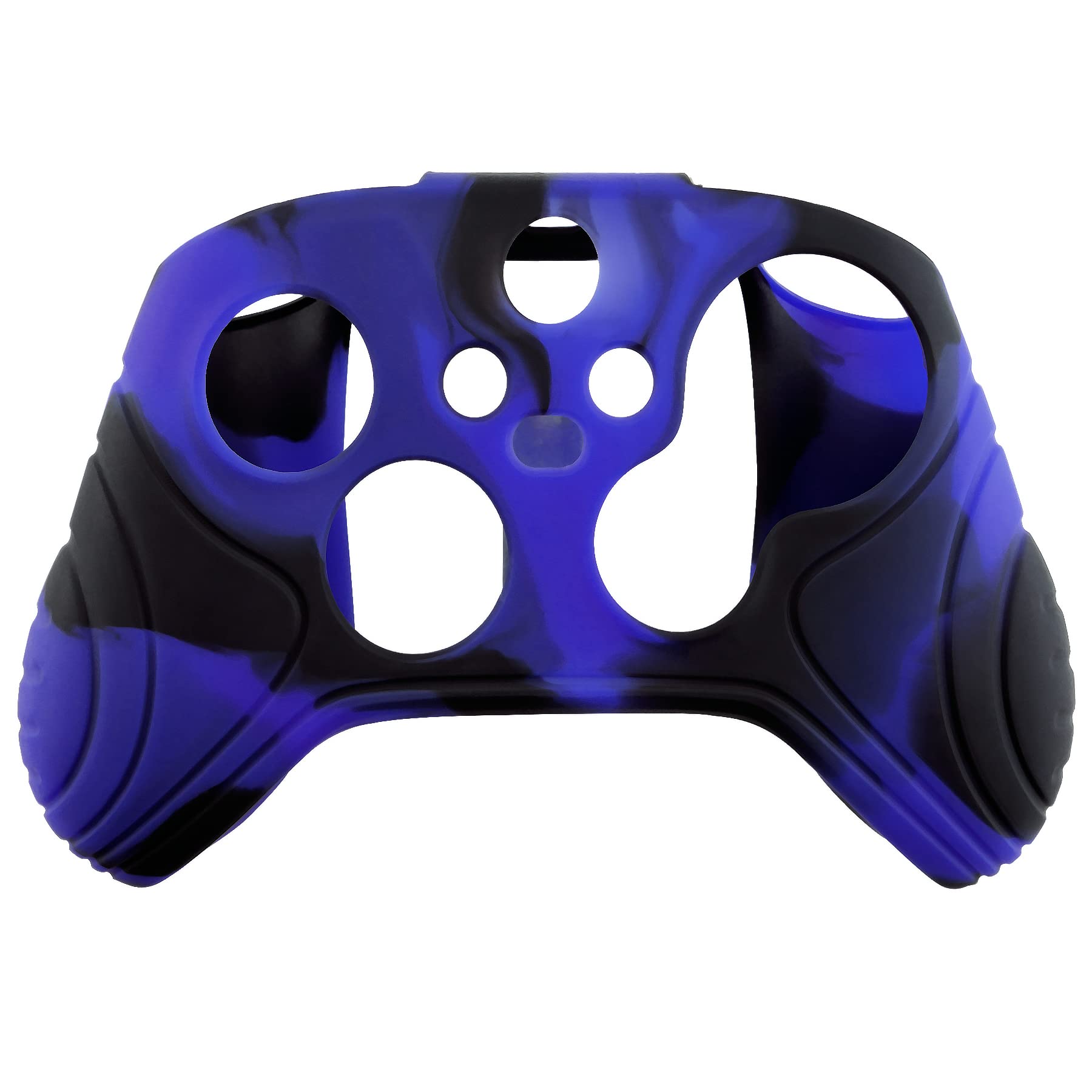 eXtremeRate PlayVital Funda de Silicona para Xbox Series X/S - Suave al Tacto, Antideslizante y Resistente, con 2 Tapas para Joysticks, Cubierta Protectora de Goma (Edición Samurai-Azul Negro)