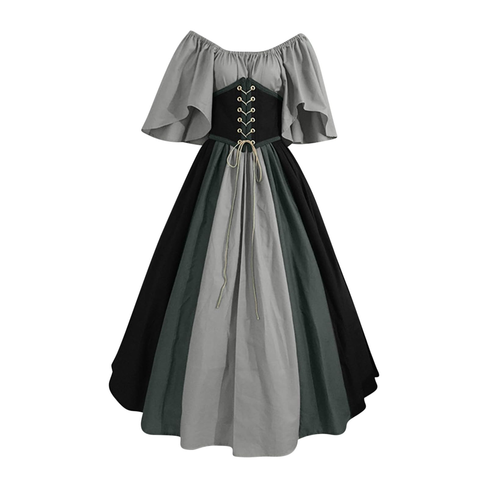 Robe Reine Médiévale Femme • Style Gothique Victorien • Manches Flares • Grande Taille • Pour Carnaval, Halloween, Cosplay