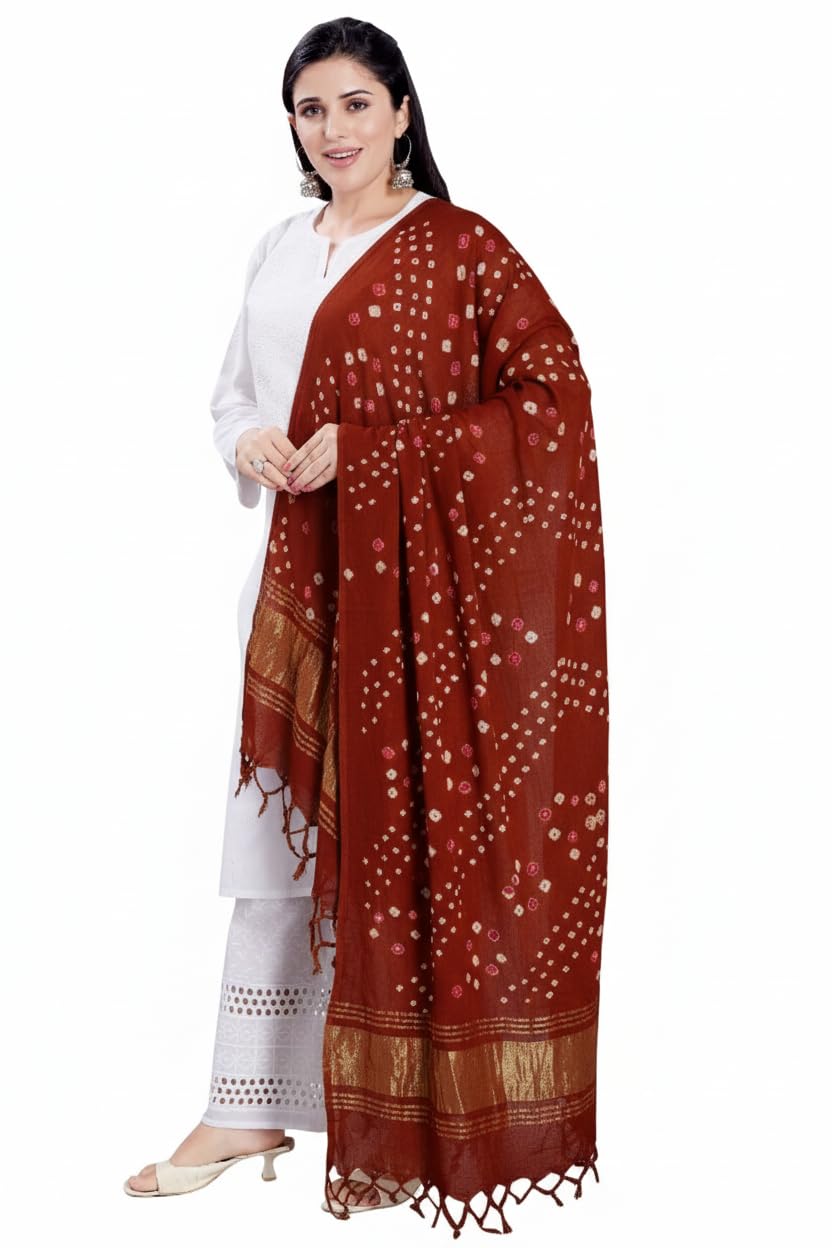 rani saahiba Women's Bandhej Cotton Blend Dupatta-picture-58