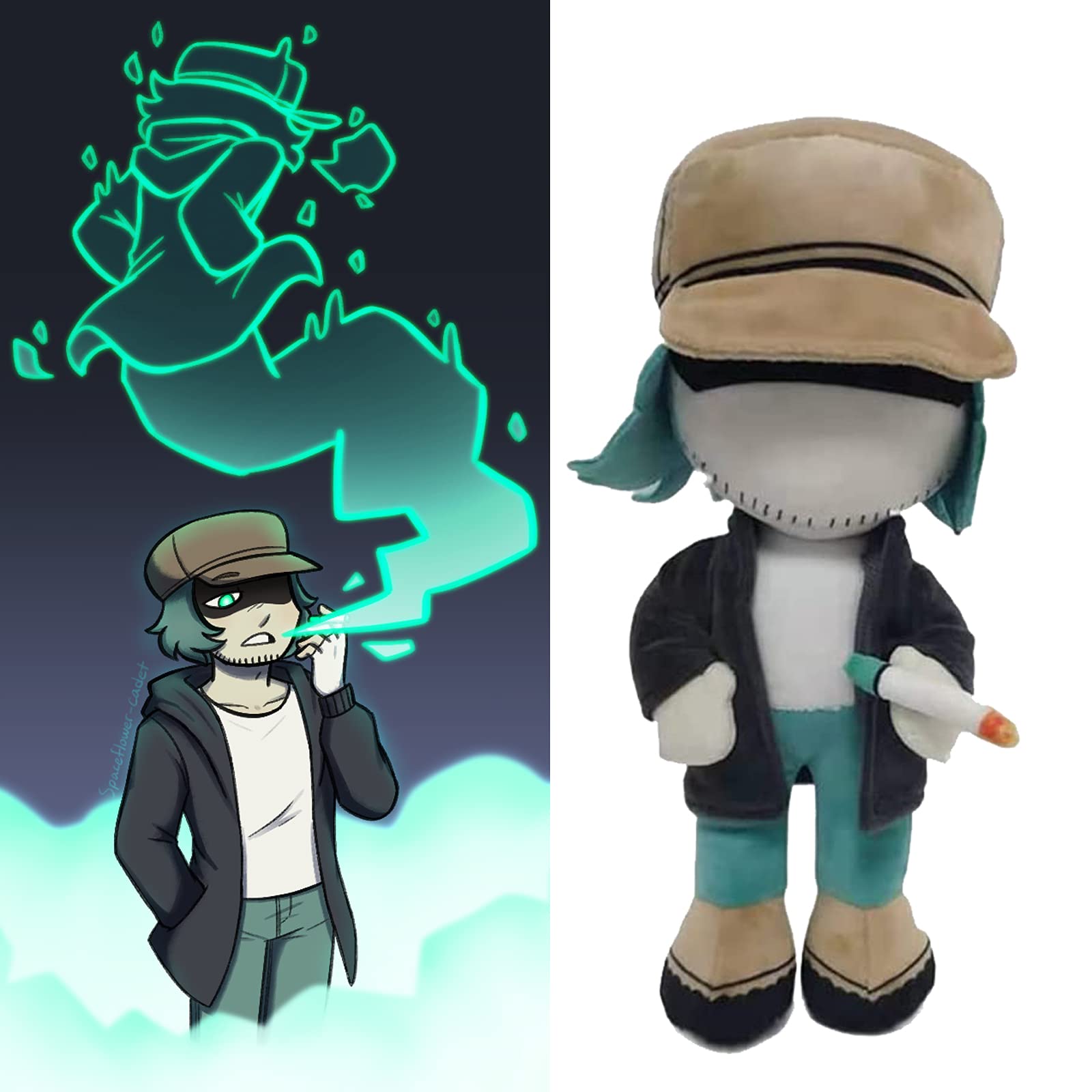 FNF Plushie Garcello fnf Cigarette, Horror fnf Scrapeface/Boyfriend Plush Toy for Fans Collect and Halloween Decor(Garcello)