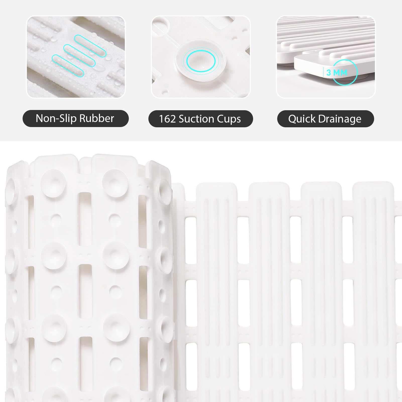 XIYUNTE Shower Mat Non Slip Anti Mould for Elderly - Image 3