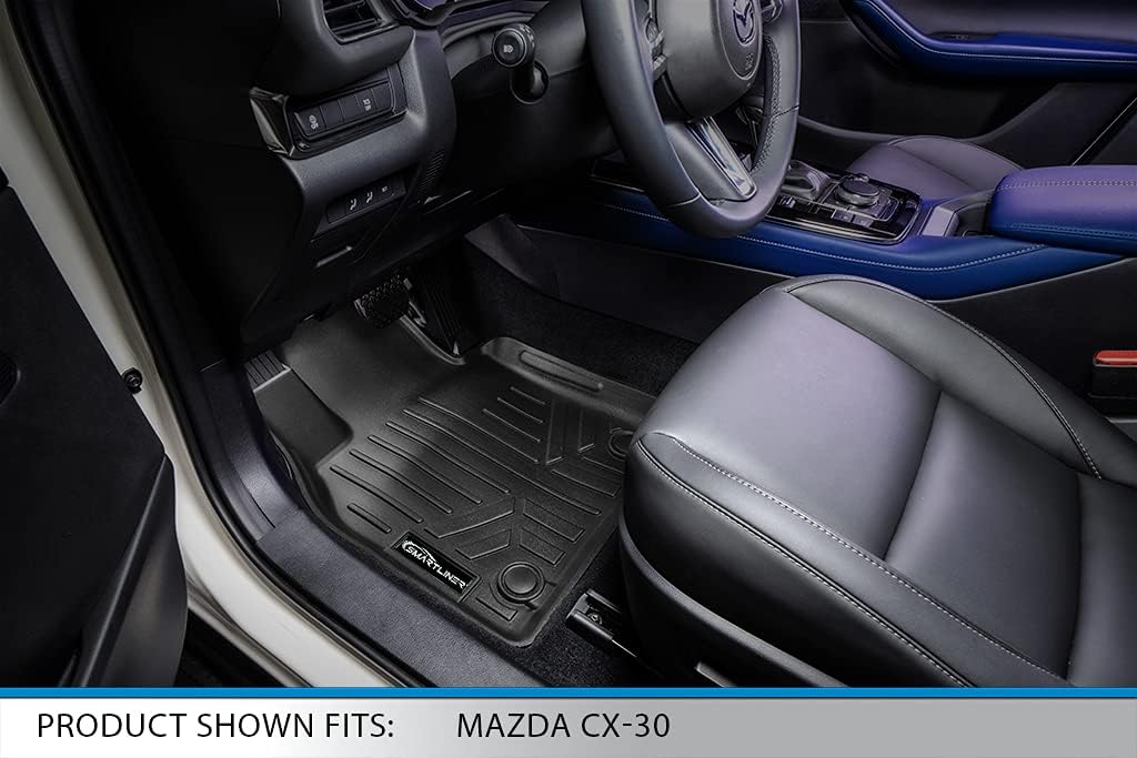 SMARTLINER Custom Fit All Weather 1st Row Floor Mat Liners Set Compatible with 2020-2025 Mazda CX30
