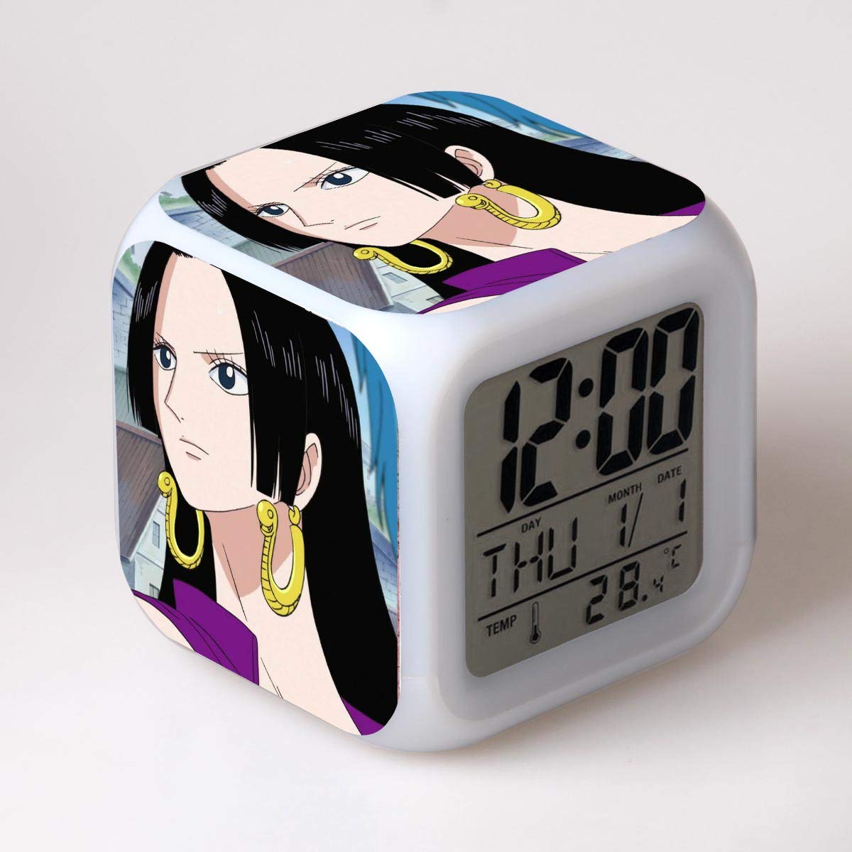 JCYY Kids Bedside Cartoon Wake Up Alarm Clock 7 Colours Led USB Digital Clocks Children Bedroom Wireless Night Glowing Snooze Clock Birthday Gift For Girls Boys Teens,2