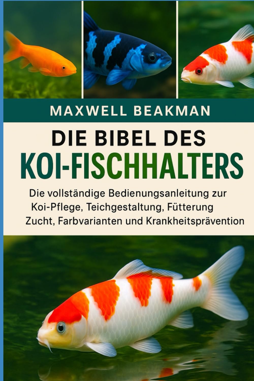 DIE BIBEL DES KOI-FISCHHALTERS: Die vollständige Bedienungsanleitung zur Koi-Pflege, Teichgestaltung, Fütterung, Zucht, Farbvarianten und Krankheitsprävention