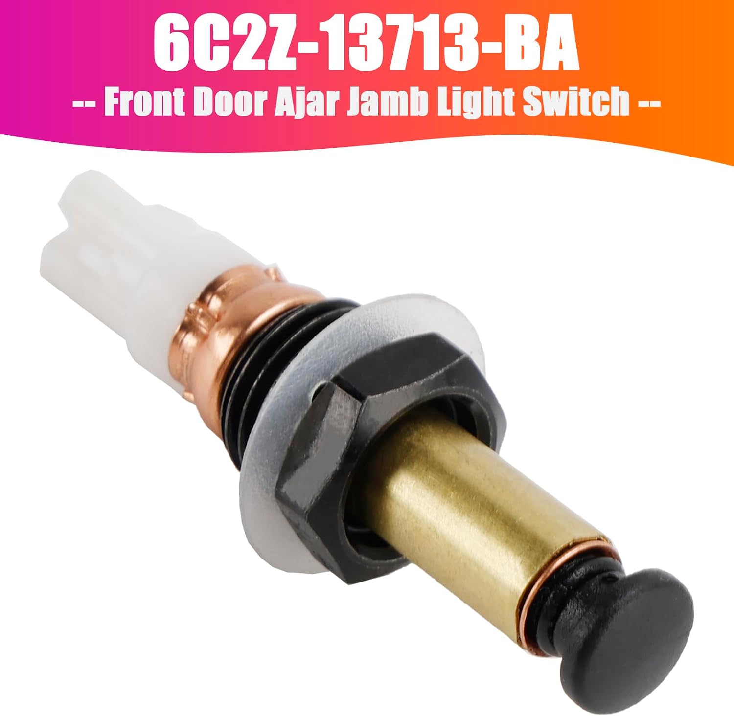 Front Door Ajar Jamb Light Switch 6C2Z-13713-BA for Ford F-150 F-250 F-350 1980-1996, for Ford Mustang 1983-1993, for Lincoln Town Car 1989-2002, for Mercury Grand Marquis 1992-1995