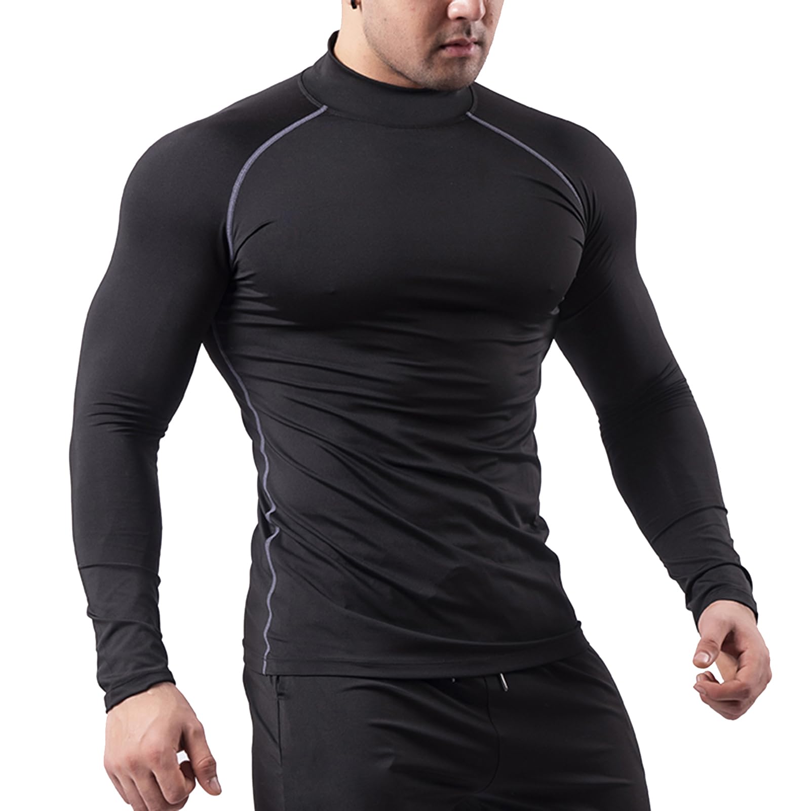 Tee Shirt Compression Homme Manche Longue Séchage Rapide Maillot Running Vetement Fitness pour Sports Jogging Musculation