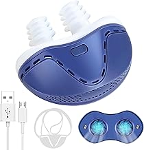 Anti Snoring Devices, Electric Anti Snoring Device, Effective Snoring Prevention, Sleep Apnea Devices for Men and Women, Adjustable Wind Speed, Suitable for All Nose Shapes, Blue