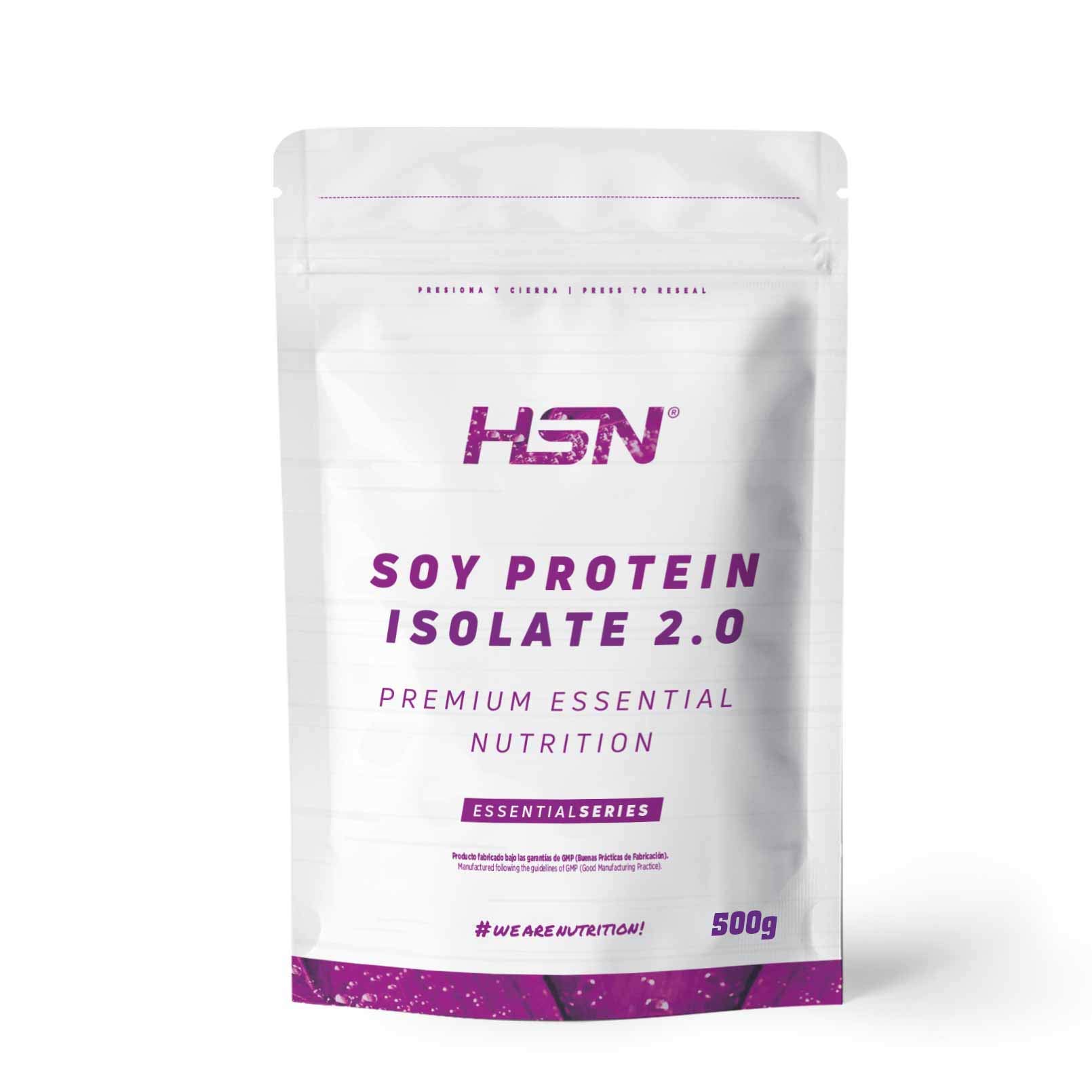 Proteína de Soja Aislada de HSN | Sin Sabor 500 g = 17 Tomas por Envase | 100% Vegana | Soy Protein Isolate | No-​GMO, Sin Gluten