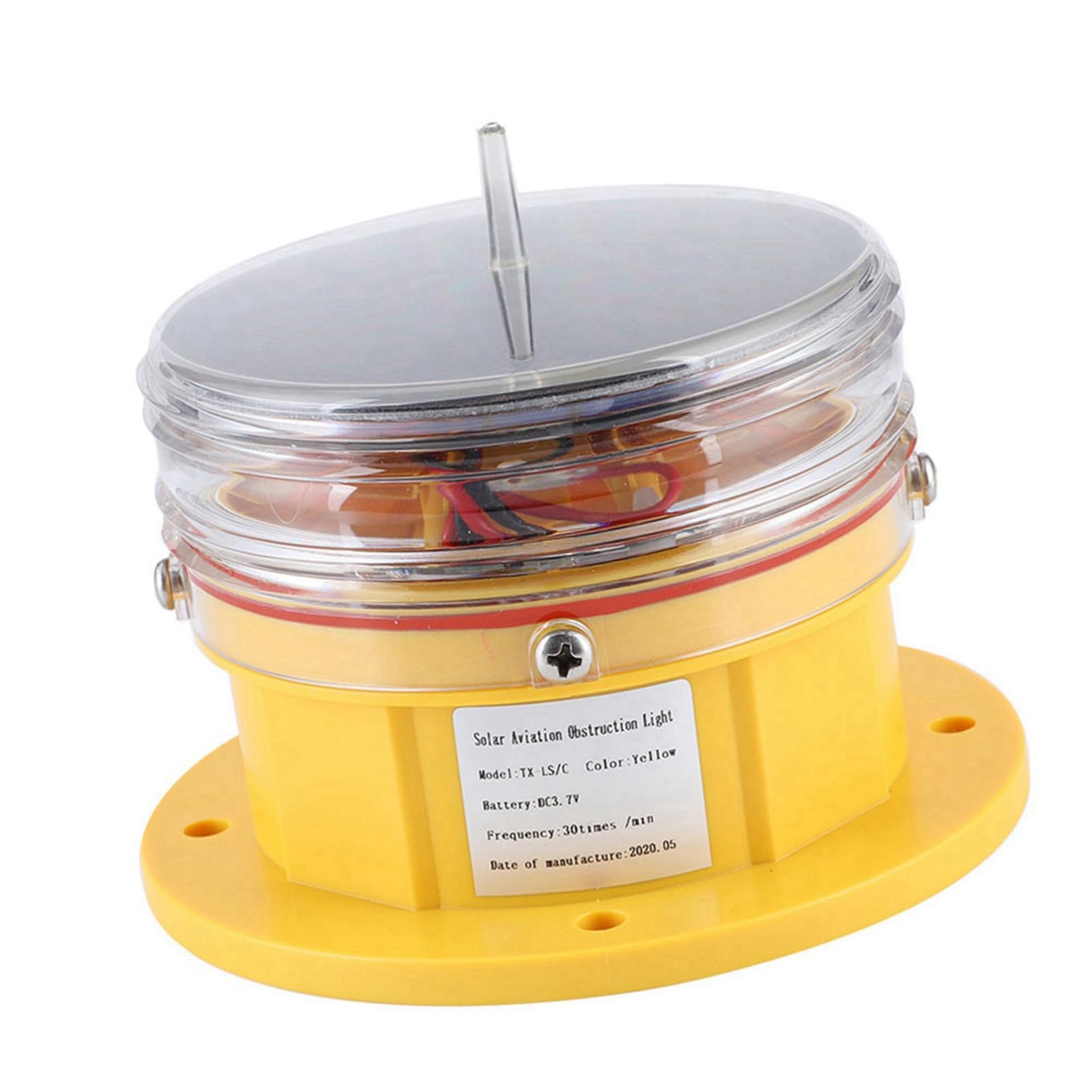 Faro laterale alimentato a energia solare, luce di sicurezza marina LED IP68, luce di navigazione lampeggiante a 360° per nave, molo, barca con pannello solare da 1,2 W e batteria