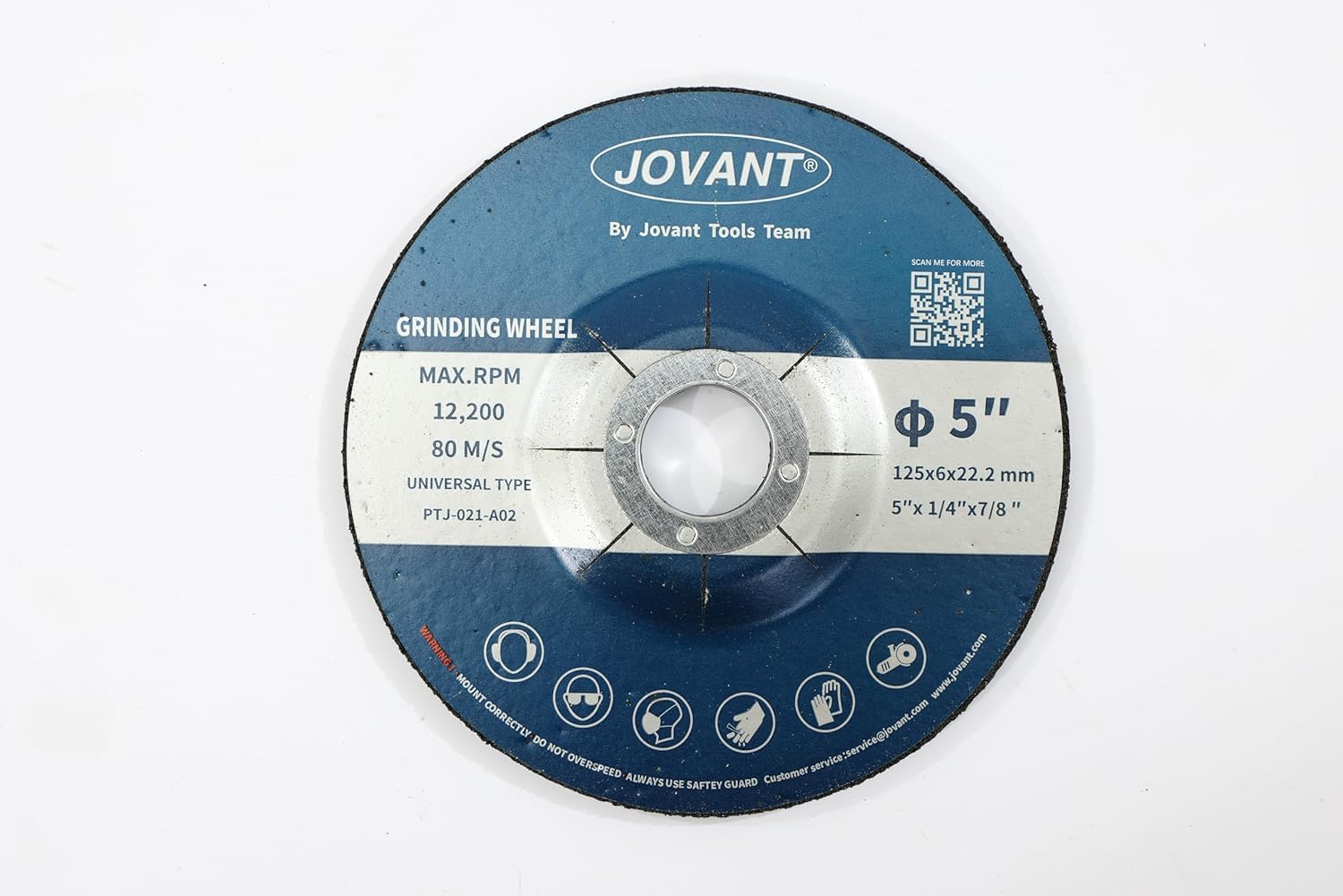 Lot de 25 disques abrasifs 5 pouces pour métal, support 7/8" pour meuleuse d'angle