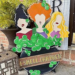 HNZNCY Schattig Halloween boerderij veranda teken, heks veranda teken, val decoraties veranda borden, indoor outdoor…