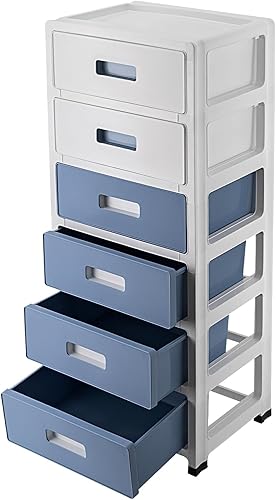 Miniatura 7 de Organizador de cajones de almacenamiento de plástico, organizadores de cajones, carrito de almacenamiento y organizador de plástico de 6 cajones,