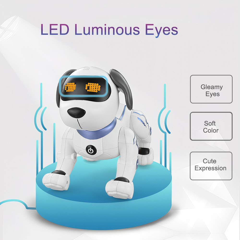 Felly Perro Robot Para Ninos Azul Juguete Robot Para Bebe Ladra Y Juega Con Su Hueso Juegos Interactivo Con Emociones Y Movimiento Regalo Para Ninos Y Ninas De 3 4 5 6