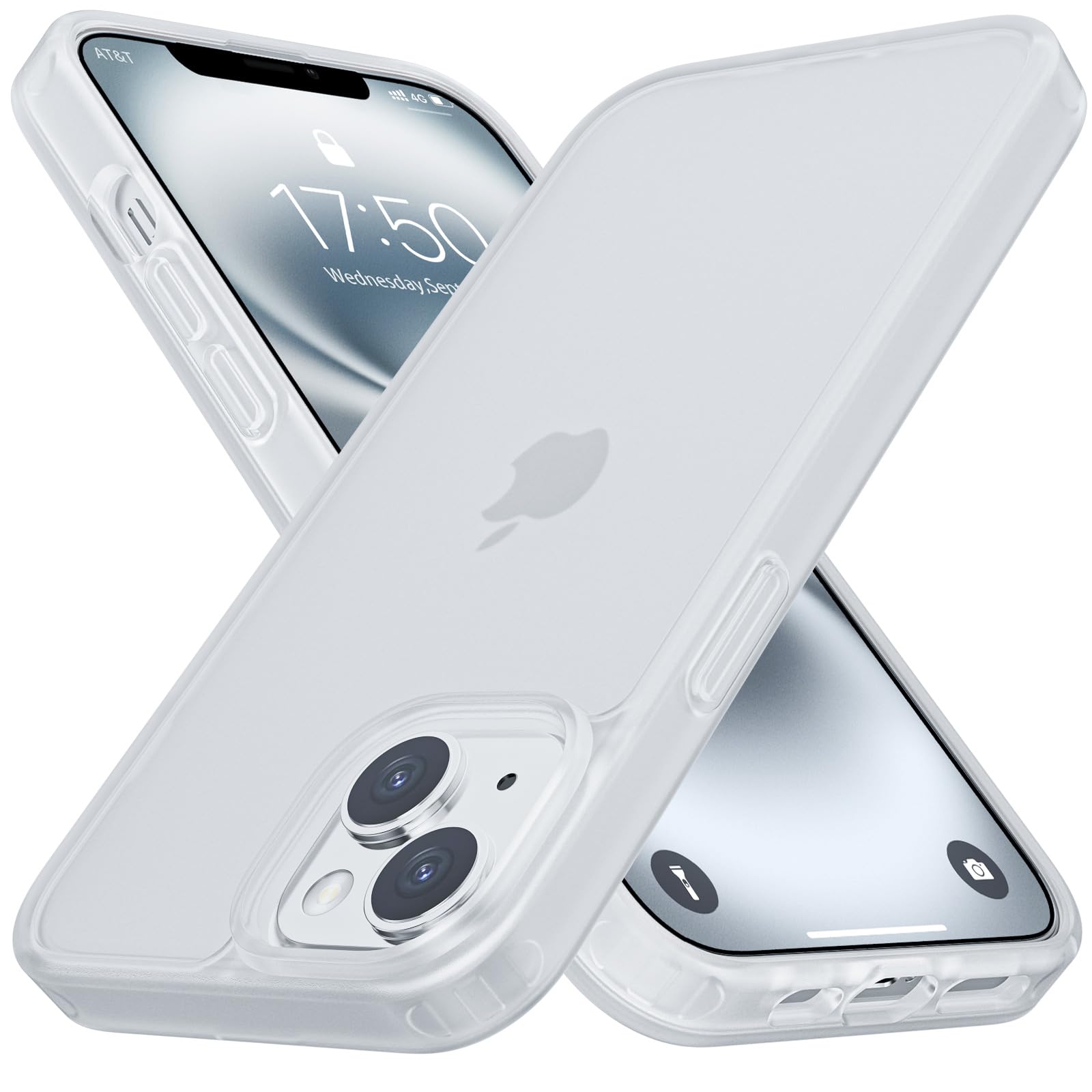 Amazon.co.jp: iPhone13/14 ケース マットクリア TPU+PC 半透明 耐衝撃
