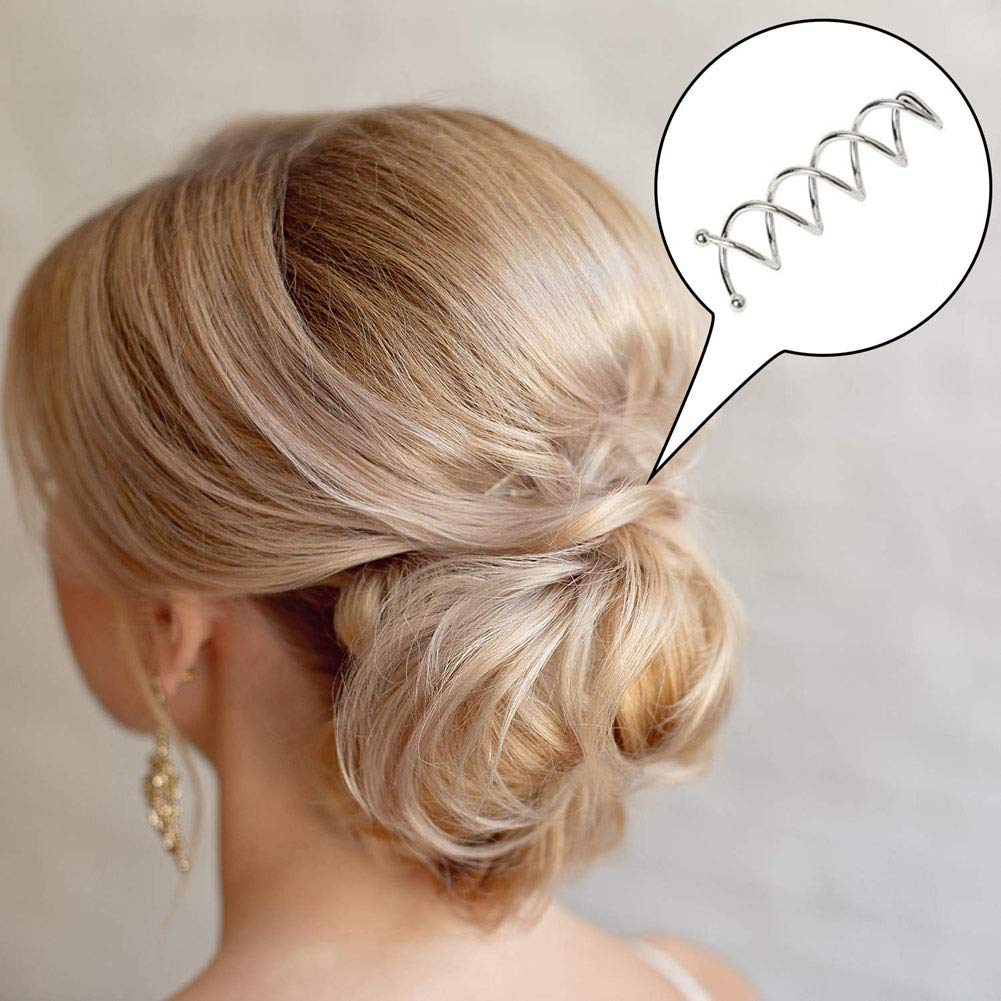 Hair bun roll pin clip accessory jewelry silver color scroll baroque minimalist Amazon.com : Iaceble Boho Minimalist Hairpin Cuff Bun Pin  main image 3