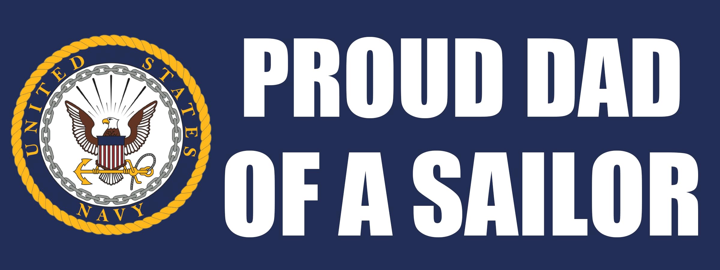 Autocollant Proud Dad of A Sailor USN vinyle 7,6x20,3 cm
