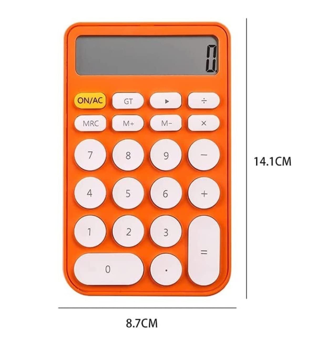 Calcolatrice per Ufficio 12-Bit con Display Calcolatrice Funzione Standard Calcolatrice Elettronica Batteria Bottone Ufficio Scuola(White)