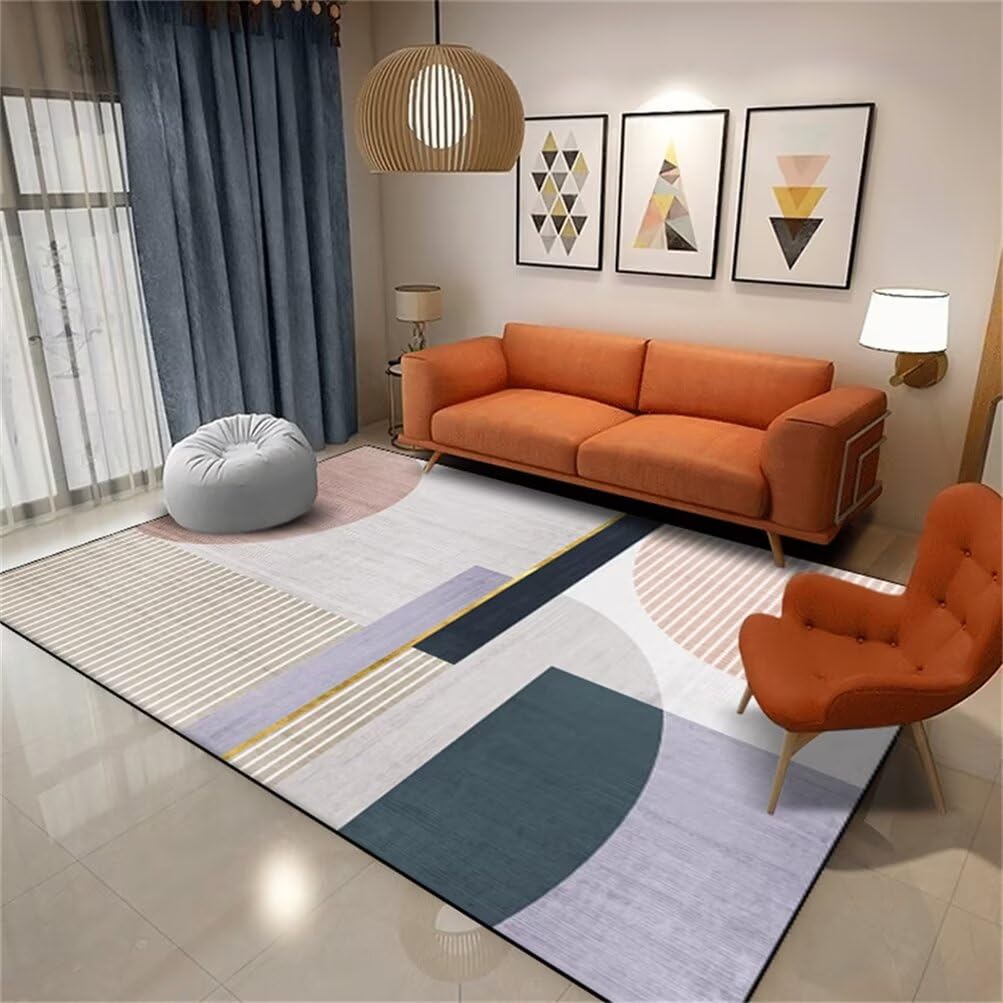 Tapis salon XXL 200x300cm lavable et imperméable en vinyle gris
